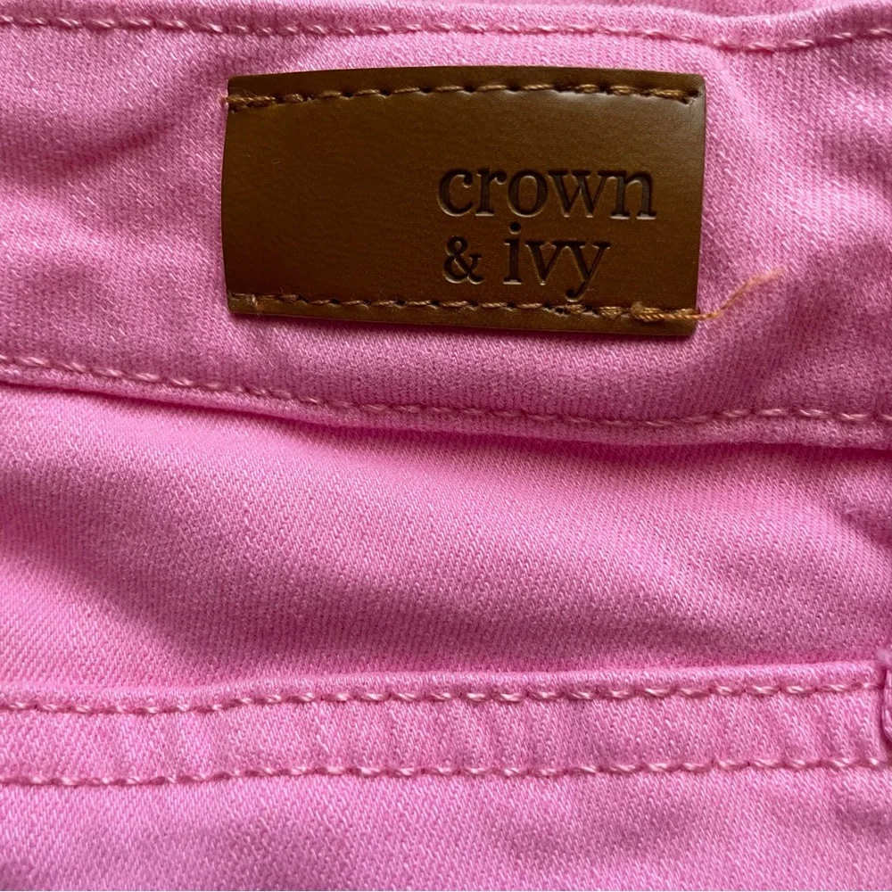 Crown & Ivy Pink High-Rise Skinny‎ Crop Jeans, 14